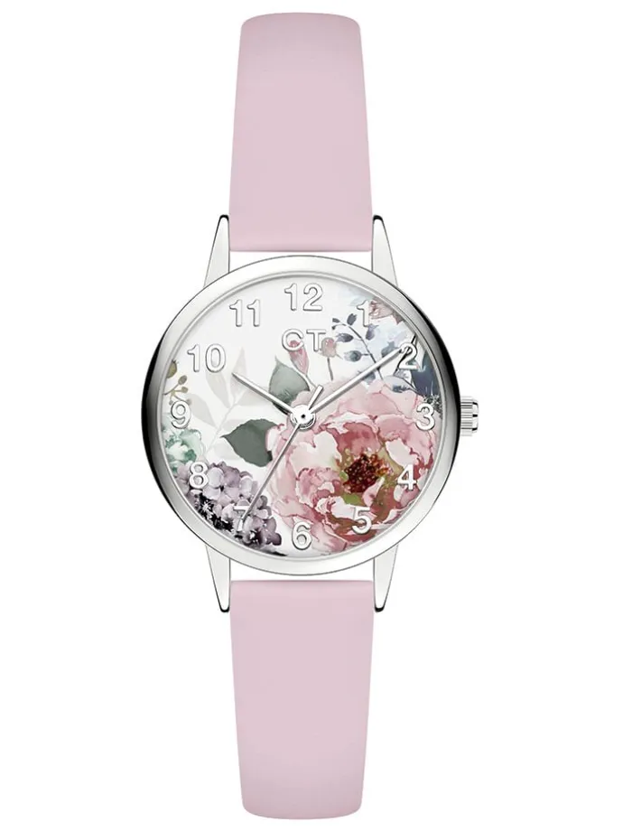 Quarzuhr in Rosa/ Silber/ Bunt
