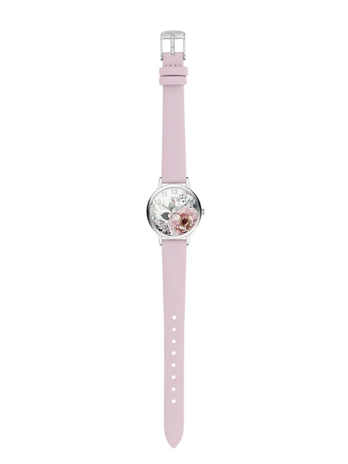 Quarzuhr in Rosa/ Silber/ Bunt
