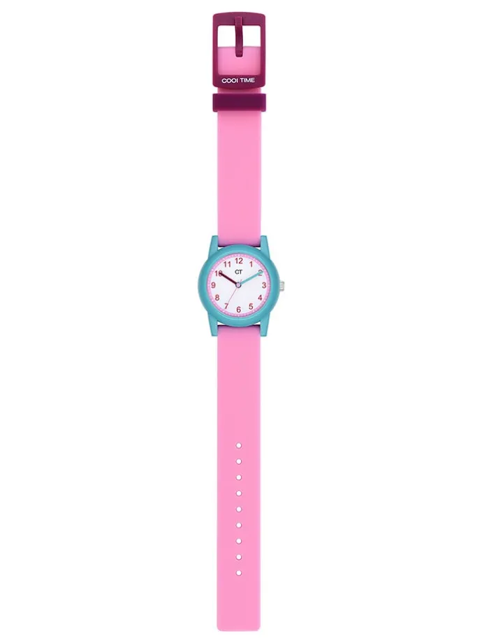Quarzuhr in Rosa/ Türkis/ Weiß
