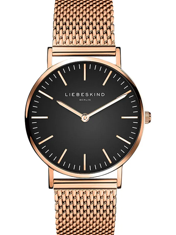 Quarzuhr in Roségold/ Schwarz