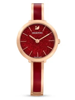 Quarzuhr in Rosévegold/ Rot