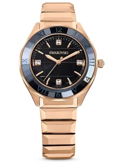 Quarzuhr in Rosévegold/ Schwarz
