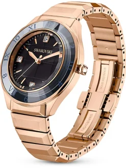 Quarzuhr in  Rosévegold/ Schwarz