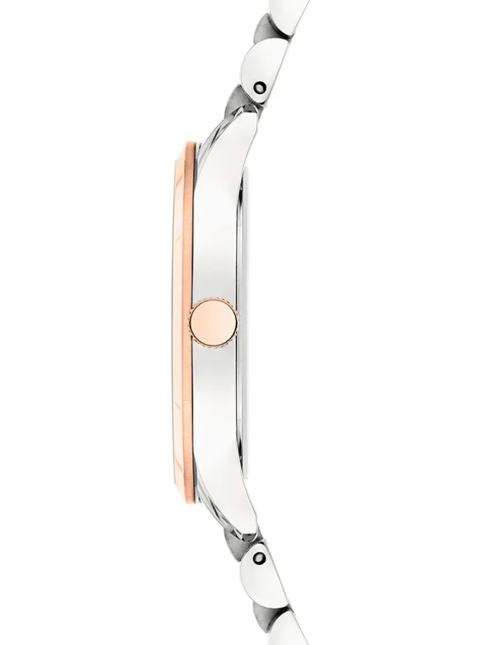 Quarzuhr in Silber/ Roségold