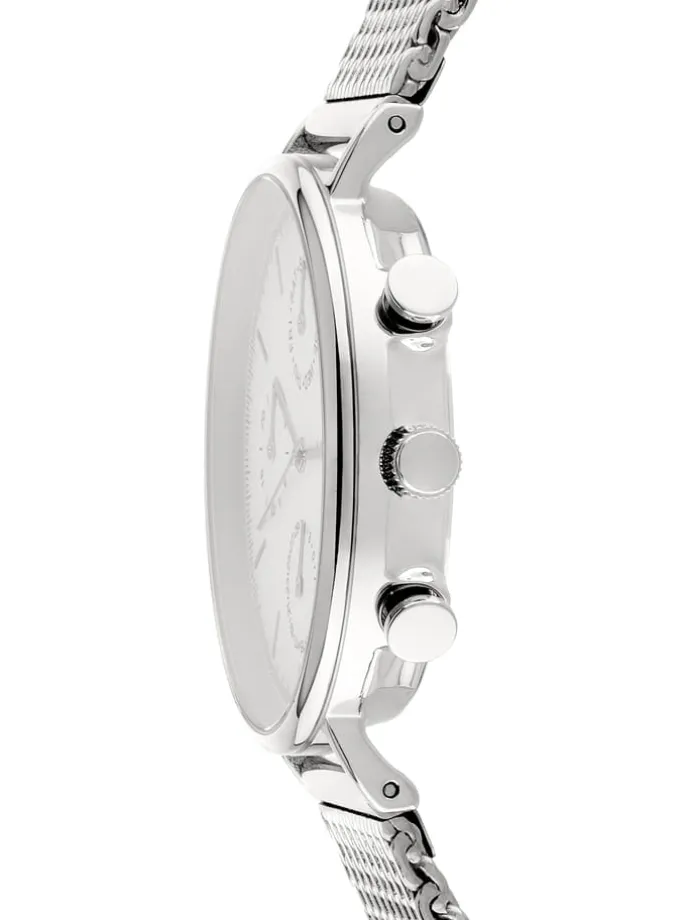 Quarzuhr in Silber/ Weiß