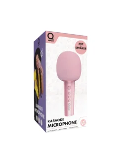 Qware Kabelloses Karaoke Mikrofon mit Bluetooth & Lautsprecher in Rosa