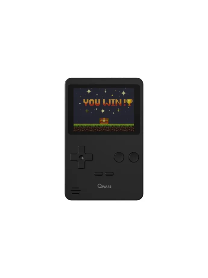 Qware Retro Spielkonsole Handheld 240 Spiele für unterwegs in Schwarz