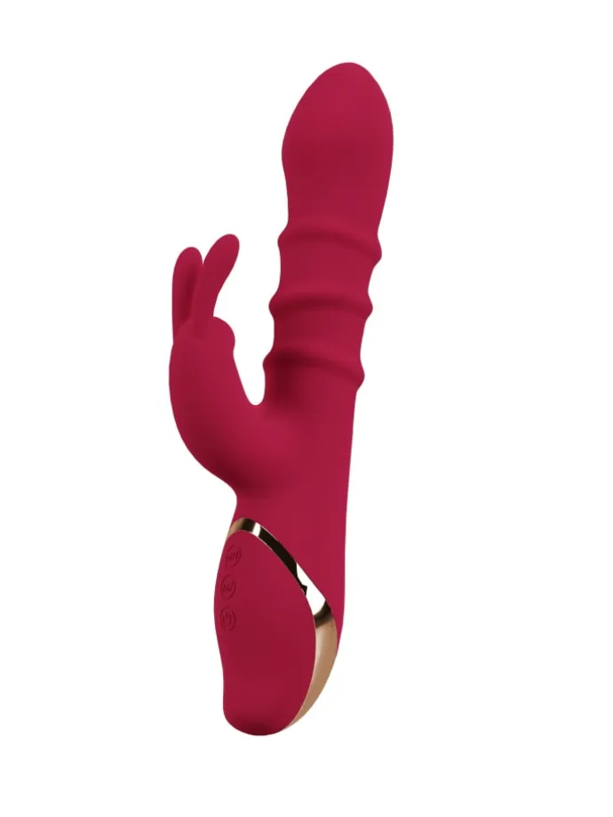 Rabbitvibrator Rabbit Vibrator with 3 Moving Rings in rot