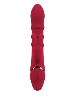 Rabbitvibrator Rabbit Vibrator with 3 Moving Rings in rot