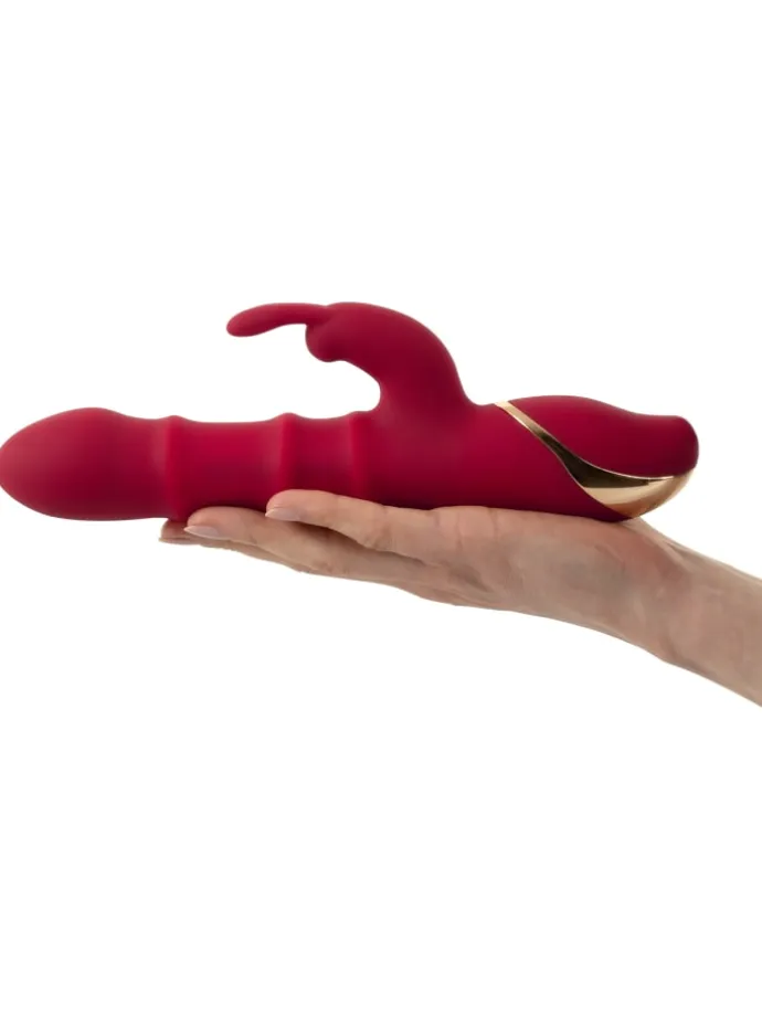 Rabbitvibrator Rabbit Vibrator with 3 Moving Rings in rot