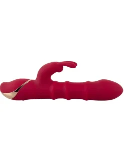 Rabbitvibrator Rabbit Vibrator with 3 Moving Rings in rot