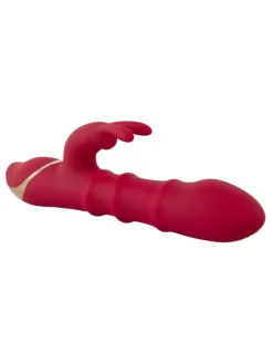 Rabbitvibrator Rabbit Vibrator with 3 Moving Rings in rot