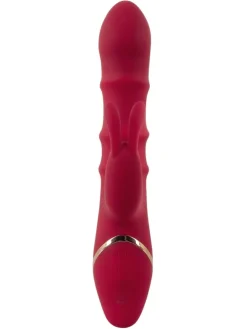 Rabbitvibrator Rabbit Vibrator with 3 Moving Rings in rot