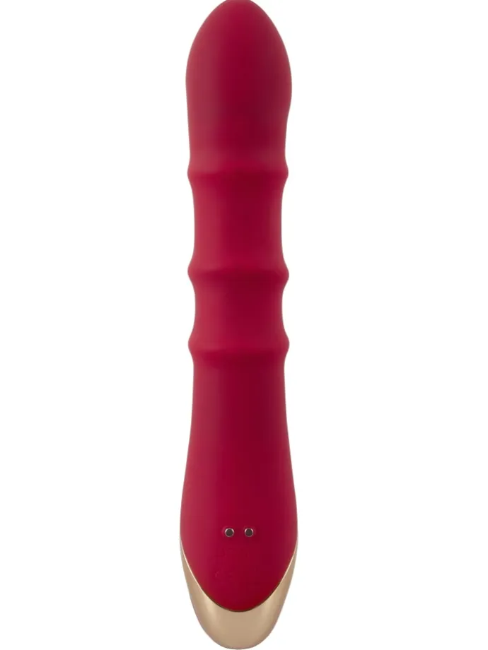 Rabbitvibrator Rabbit Vibrator with 3 Moving Rings in rot