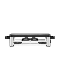 Raclette ''For 8'' in Silber/ Schwarz - (B)44 x (H)13,2 x (T)24 cm