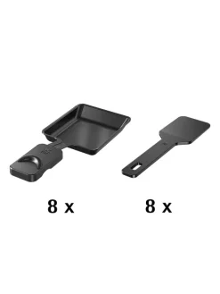 Raclette ''For 8'' in Silber/ Schwarz - (B)44 x (H)13,2 x (T)24 cm