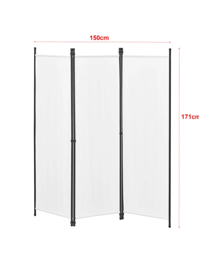 Raumteiler Huesca - 3-teilig in Weiß (H)171cm (B)150cm