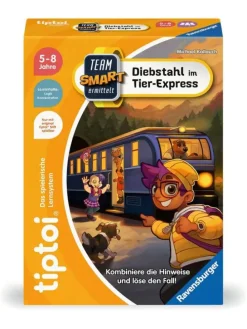 Ravensburger Lernspiel Team SMART ermittelt: Diebstahl im Tier-Express in bunt