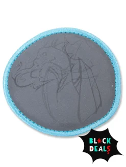 Reflektor-Klettie "Drachen" in Grau/ Hellblau