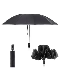 Regenschirm mit umgekehrter Faltung und mit LED