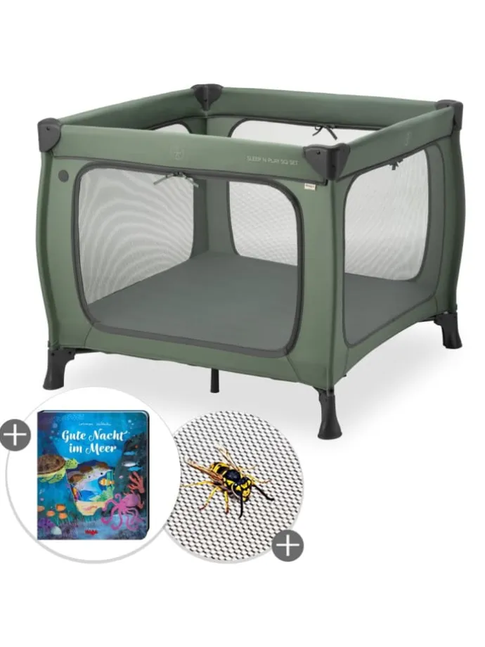 Reisebett & Laufgitter Sleep N Play SQ Set in gruen