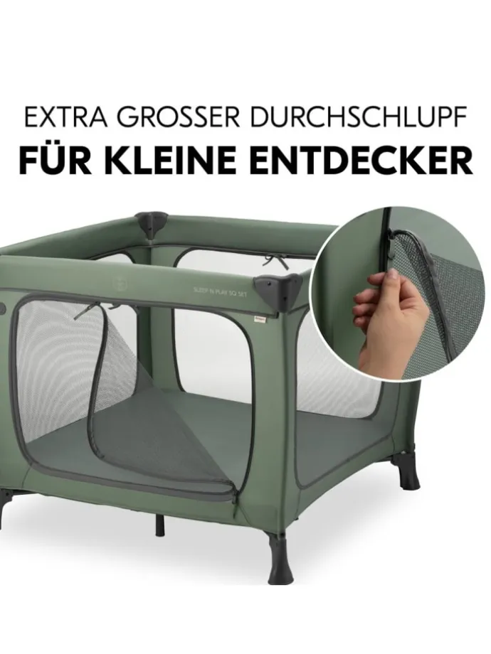 Reisebett & Laufgitter Sleep N Play SQ Set in gruen