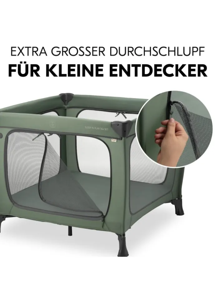 Reisebett & Laufgitter Sleep N Play SQ Set in gruen
