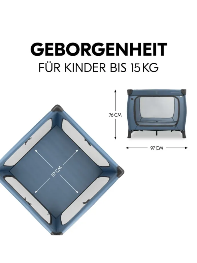 Reisebett & Laufgitter Sleep N Play SQ Set in blau