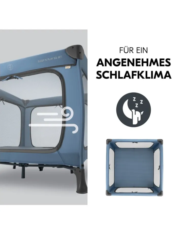 Reisebett & Laufgitter Sleep N Play SQ Set in blau