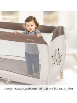 Reisebett Babycenter - Zoo in beige,braun,motiv