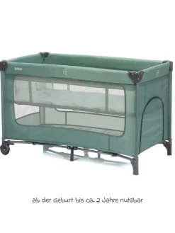 Reisebett Capri ab Geburt - 15 kg mit verstellbarem in gruen