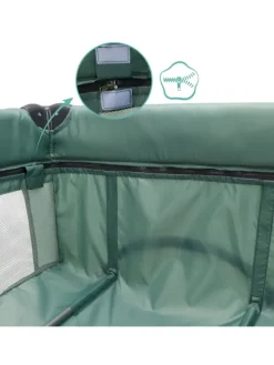 Reisebett Capri ab Geburt - 15 kg mit verstellbarem in gruen