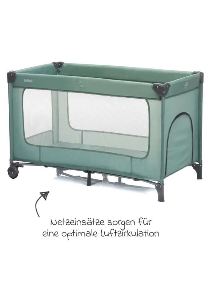 Reisebett Capri ab Geburt - 15 kg mit verstellbarem in gruen