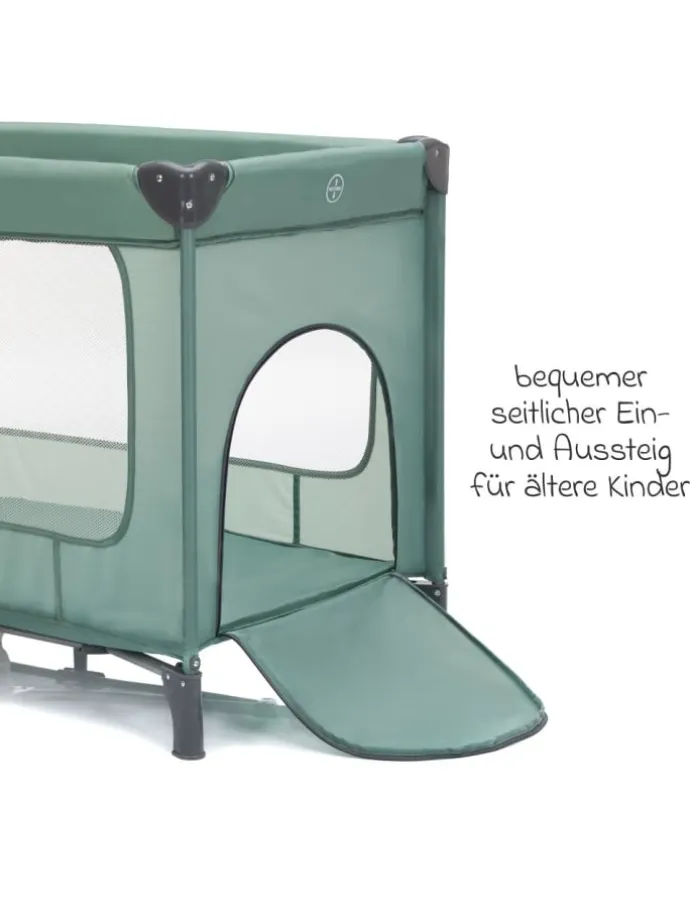 Reisebett Capri ab Geburt - 15 kg mit verstellbarem in gruen