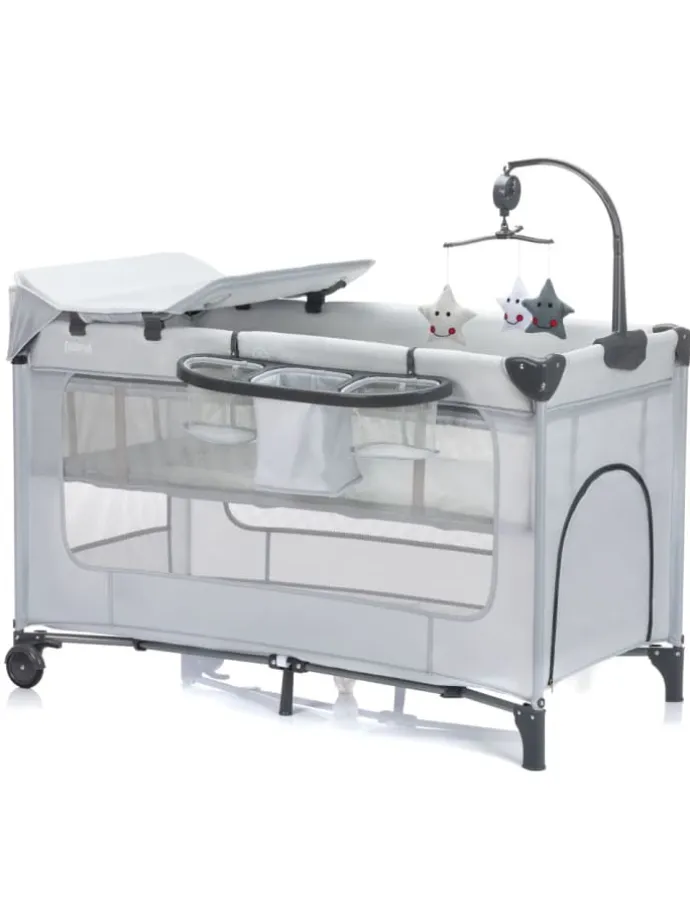 Reisebett Capri ab Geburt - 15 kg mit verstellbarem in grau
