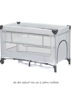 Reisebett Capri ab Geburt - 15 kg mit verstellbarem in grau