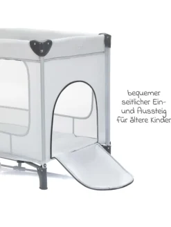 Reisebett Capri ab Geburt - 15 kg mit verstellbarem in grau