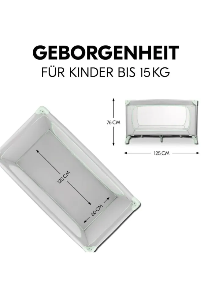Reisebett Dream N Play Plus (mit seitlichem in grau,gruen