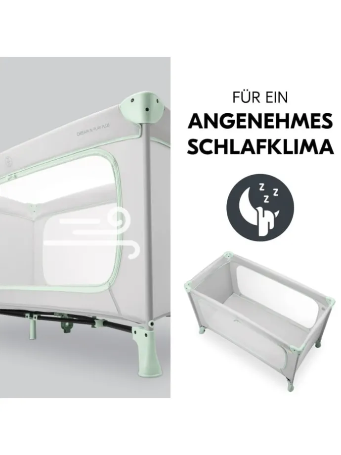 Reisebett Dream N Play Plus (mit seitlichem in grau,gruen