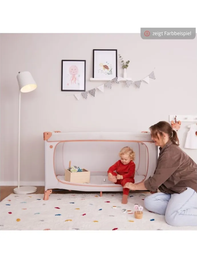 Reisebett Dream N Play Plus (mit seitlichem in grau,gruen