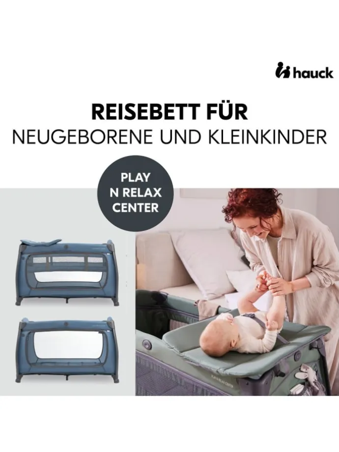Reisebett Play N Relax Center mit Wickelauflage, in blau