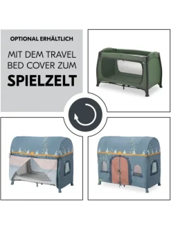 Reisebett Play N Relax Center mit Wickelauflage, in gruen