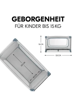 Reisebett Set Dream N Play Plus inkl. Spielzelt, in grau,blau