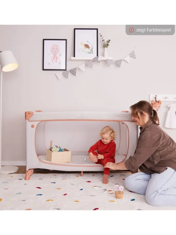 Reisebett Set Dream N Play Plus inkl. Spielzelt, in grau,blau