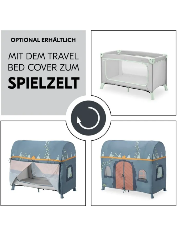 Reisebett Set Dream N Play Plus inkl. Alvi in grau,gruen