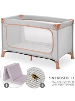 Reisebett Set Dream N Play Plus inkl. Alvi in grau,orange