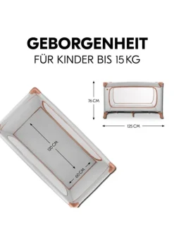 Reisebett Set Dream N Play Plus inkl. Alvi in grau,orange