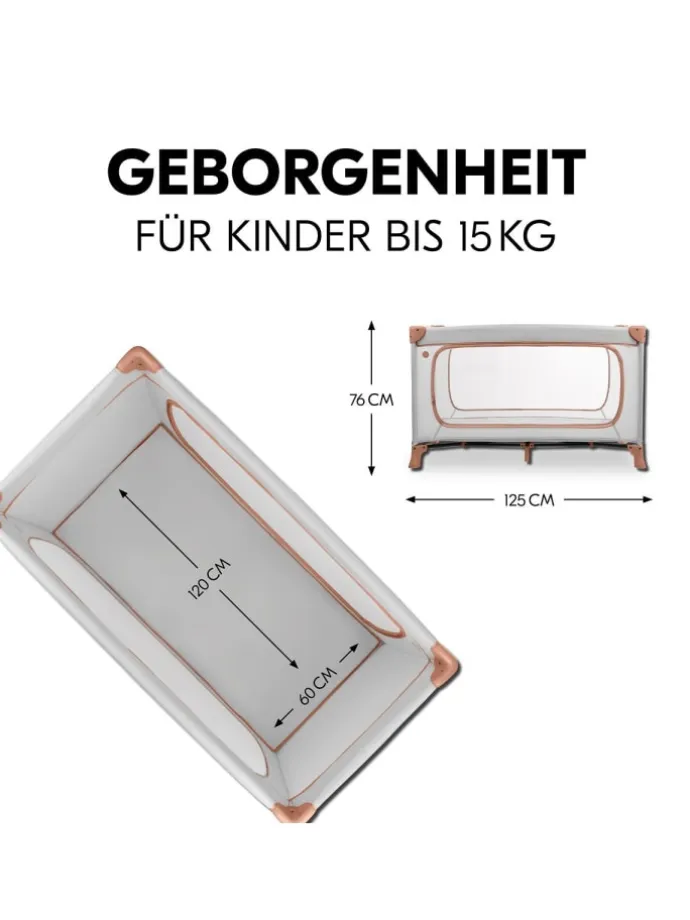 Reisebett Set Dream N Play Plus inkl. Alvi in grau,orange