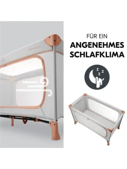 Reisebett Set Dream N Play Plus inkl. Alvi in grau,orange