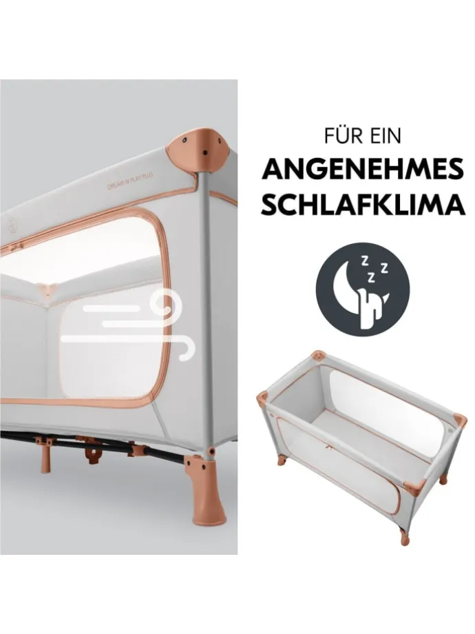 Reisebett Set Dream N Play Plus inkl. Alvi in grau,orange